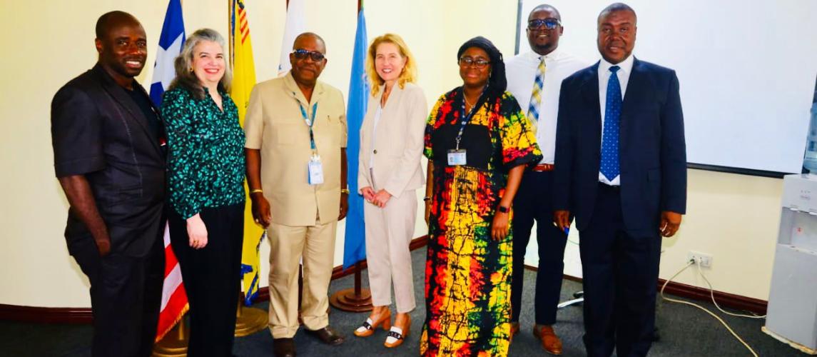 Group photo of US Charges D’Affairs and Officials of the Liberian Civil Aviation Authority